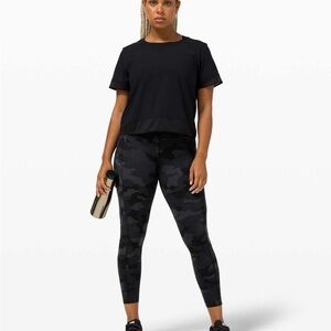 Lululemon Fast and Free Tight 25 Nulux Black Camo Leggings (great condition)